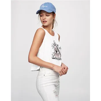 

5432 Summer Wear Summer Loose-Fit Outer Wear Crew Neck Sleeveless Short Printed Camisole Vest Women's 2020 New