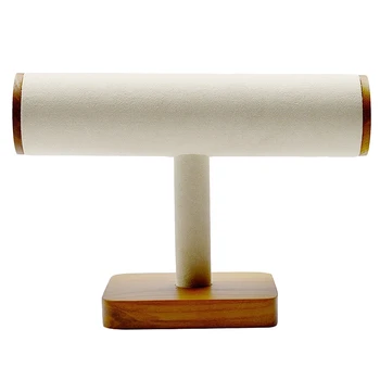 

Wooden Jewelry Display T Type Jewelry Stand Necklace Bracelet Display with Showcase Jewelry Holder