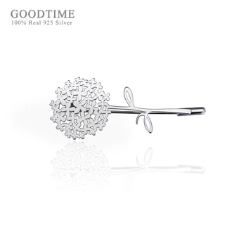 

Fashion Sterling Silver Dandelion Brooch Ladies Suit Brooch Glossy Pin Jewelry For Man Women Party Dress Decoration