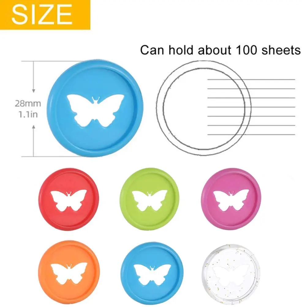 100PCS Colorful Butterfly Disc Binding Mushroom Hole DIY 360 Degree Binding Disc Plastic Rings Binder Office Supplies