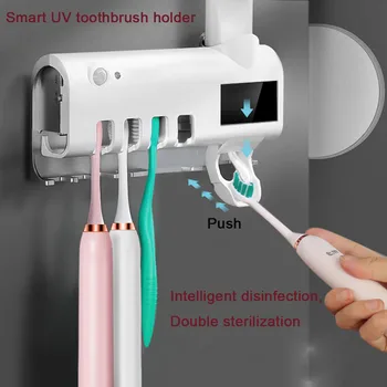 

50^Multifunctional Toothbrush Holder Ultraviolet Toothbrush Sterilizer Disinfection UV Toothbrush Toothpaste Dispenser