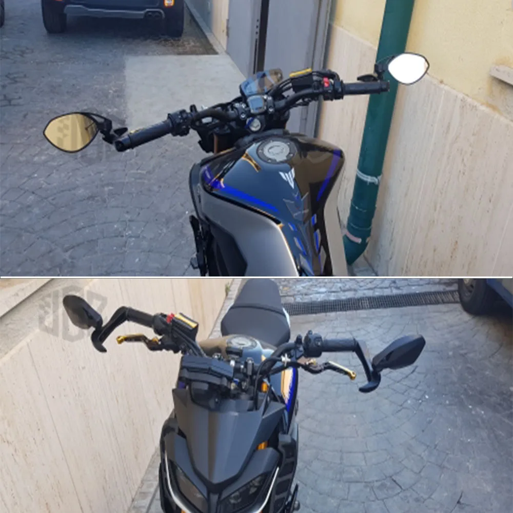 Universal Motorcycle CNC Aluminum Handle Bar End Rear View Side Mirrors For Yamaha Kawasaki Honda KTM Street Bike Accessories