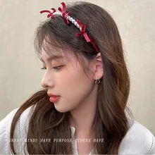 

New Fashion Women Elegant Full Pearls Simple Hairbands Sweet Headband Hair Hoops Holder Ornament Head Band Lady Hair Accessories