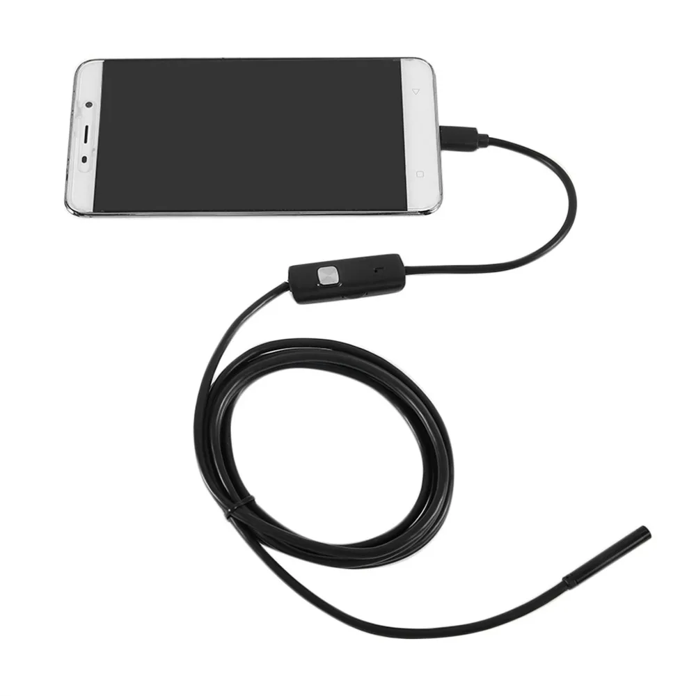 

HD Camera Borescope 5.5mm 2M Mini USB Endoscope IP67 Waterproof Inspection Scope 6 White LEDs 720P Tube For PC Android Phone
