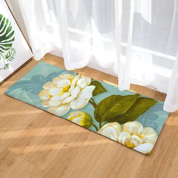 

Modern Flower Plant Series Long Kitchen Mat Bath Carpet Floor Mat Home Entrance Doormat Bedroom Living Room Floor Mats