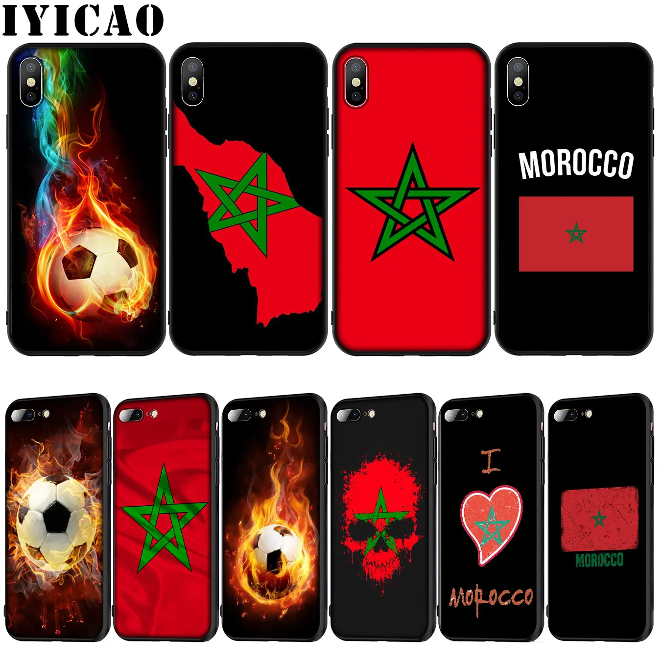 IYICAO флаг Марокко футбол Мягкий силиконовый чехол для iPhone XR X XS 11 Pro Max 10 6S 7 8 Plus 5 5S SE