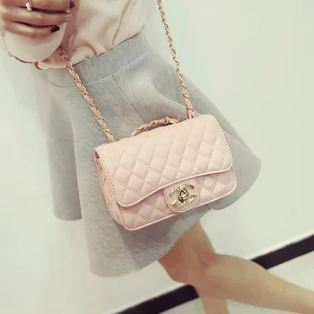 

Women's Bags 2020 Fashion New Diamond Chain PU Small Square Bag Shoulder Messenger Bag