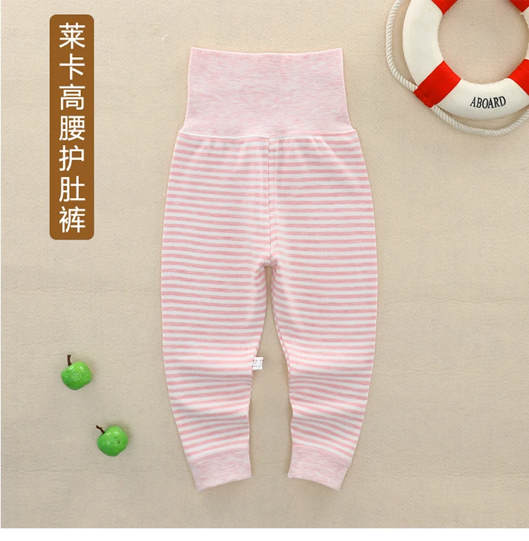 Новые стильные осенние штаны с высокой талией, штаны с высокой талией для малышей, подштанники для мальчиков и девочек, пижамные штаны для детей 1, 3, 5 лет