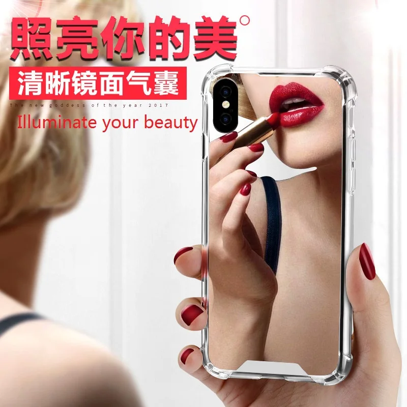 

Iphone11 x mobile phone case Apple 7 8 XS MAX protective cover anti-drop acrylic two-in-one new makeup mirror cover