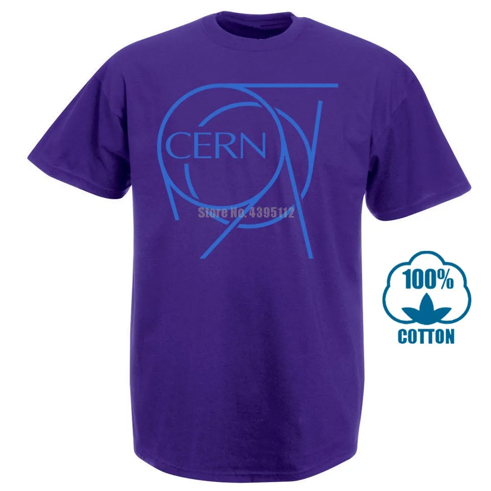 Фиолетовый Cern/футболка с логотипом европейского Nuclear Institute, новинка, забавные футболки, новинка, унисекс, забавные топы - Цвет: Фиолетовый