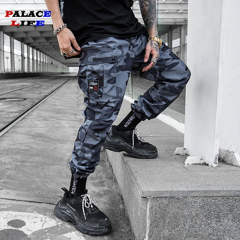 2019 весенние мужские уличные джоггеры с камуфляжным принтом в стиле хип-хоп, штаны-шаровары в стиле милитари, повседневные штаны, мужские