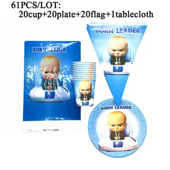 

Boss Baby Birthday Theme Party Tableware Plates Cups Birthday Kids Favors Cartoon Banner Flags Baby Shower Party Supplies Decor