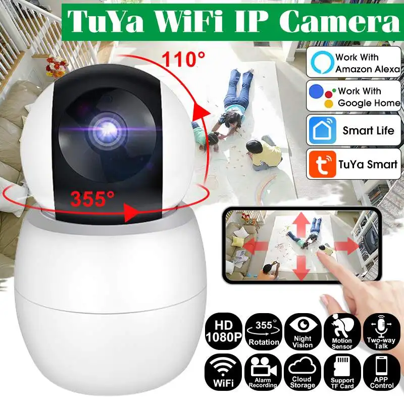 

1080P IP Camera WiFi Wireless Security Camera Panoramic Viewing Night Vision Home Surveillance Motion Detection Baby Monitor