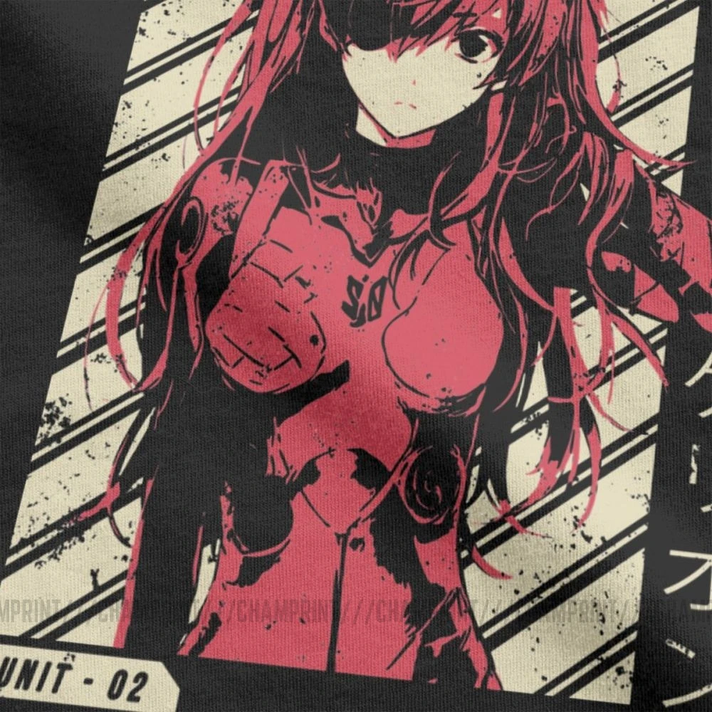 Najtaniej Asuka Evangelion Genesis Asuka plakat Anime t shirt męski humorystyczny 100% koszulki bawełniane wokół szyi t shirty klasyczna odzież