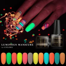 Le CLUB de T-TIAO 8ml brillent dans le LED UV lumineux Fluorescent foncé de néon imbibent le vernis de Gel allumant dans le vernis Semi Permanent de nuit(China)