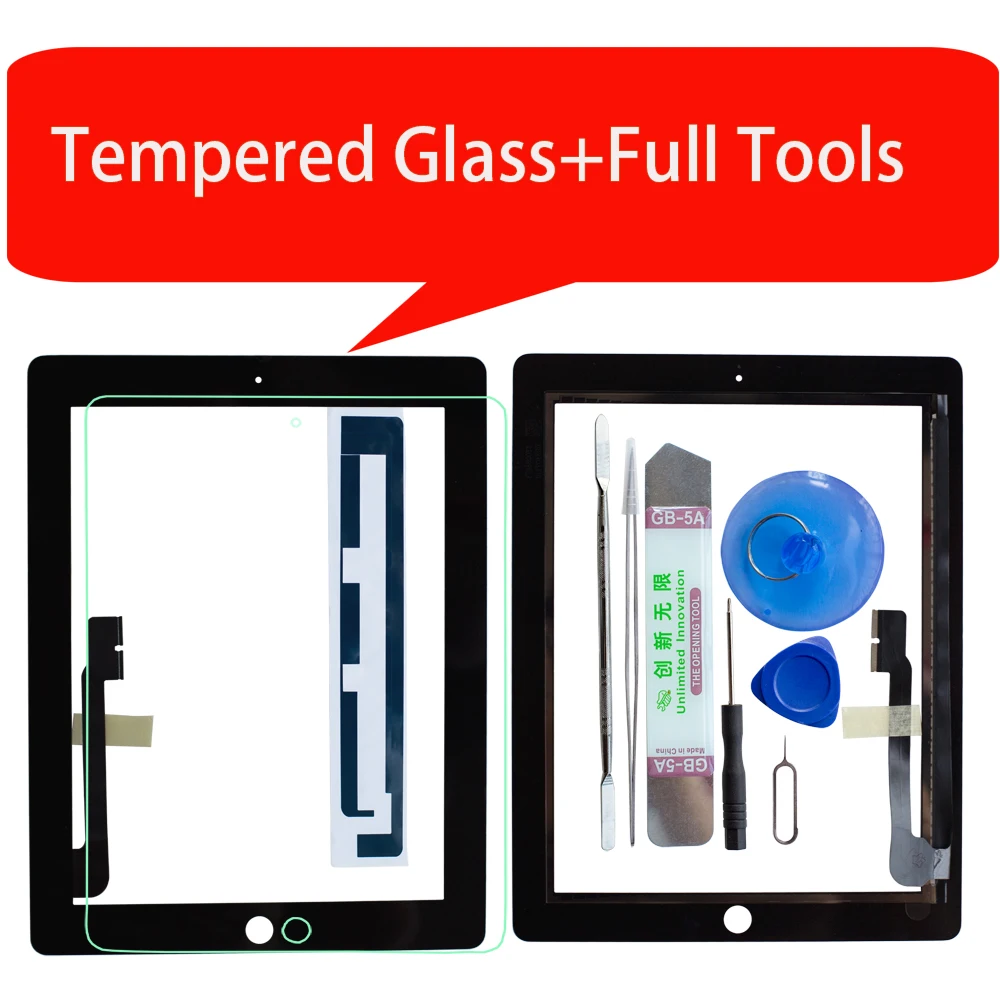 Touch Screen Glass Digitizer Assembly For iPad 3 4 A1416 A1430 A1403 A1458 A1459 A1460 With Tools+Tempered | Компьютеры и офис