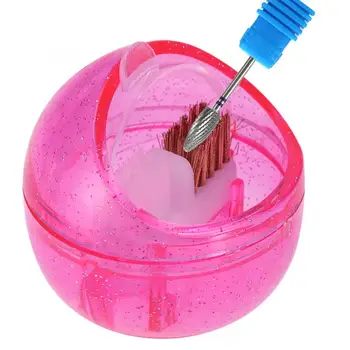 

Nails Mini Nail Art Drill Head Dual Clean Brush Dust Cleaning Case Box Polishing Manicure Tool Nails Accessoires