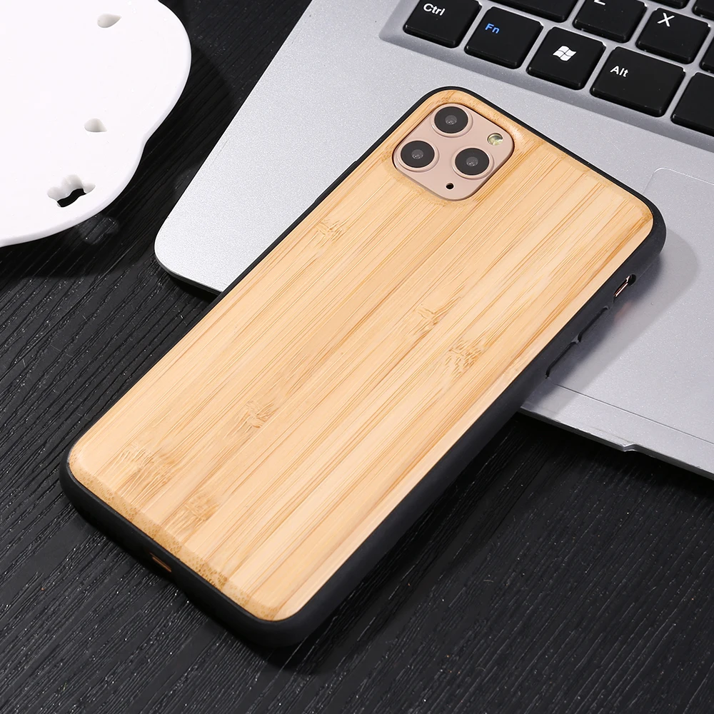 Настоящий деревянный ящик для iphone 11Pro MAX XR X XS Max 8 7 6 6s Plus чехол натуральный бамбук деревянный мягкий силиконовый Край жесткий чехол для телефона s - Цвет: Bamboo