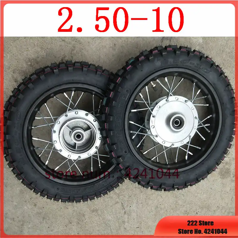 10 inc celik jantlar 28 delikli davul fren hub kucuk kir pit bike 2 50 10 motosiklet tekerlekler on jant lastik tyres aliexpress