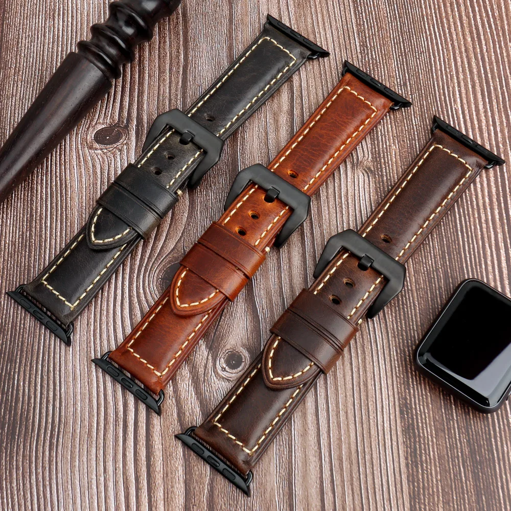 Ремешок MAIKES для наручных часов итальянский кожаный браслет Apple watch Band 42 мм 38 series 3 2