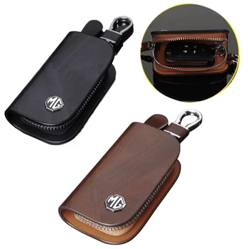 

Car Key Case For MG MG6 MGZS MG3 MG5 MG7 GT 2017 Auto Key Protective Cover Shell Keychain Leather Pendant Buckle Car Accessories
