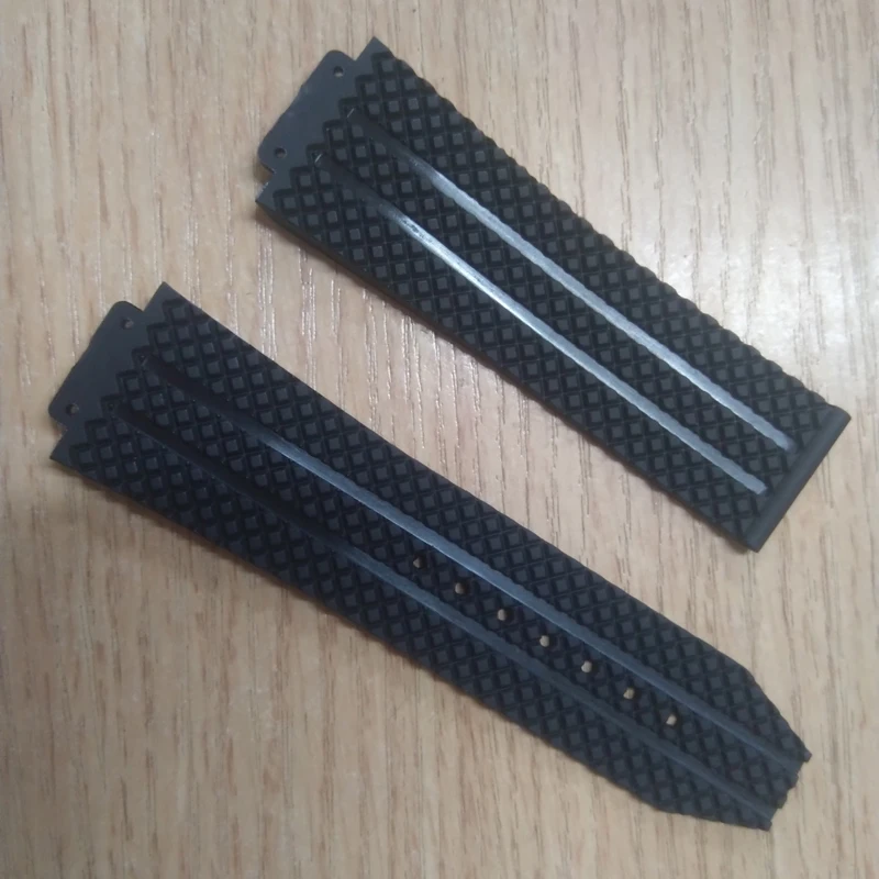 Watch accessories Silicone Strap For Hublot Big bang series Men Watchband 25*17mm 22mm buckle black Belt Male Watch Strap band