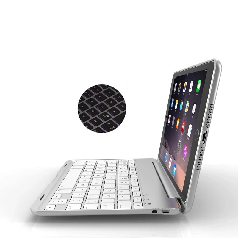 

[NEW] Aluminum 4.0 Wireless Bluetooth Keyboard For iPad mini 4/5, Metal hard case+Intellgent Switch on/off+ 7 colors backlight