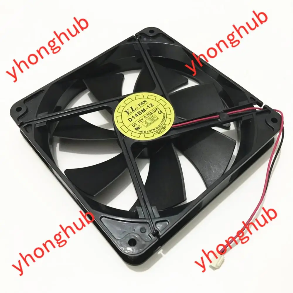 Yate Loon D14BM 12 DC 12V 0.70A 140x140x25 мм 2 провод Сервер вентилятор