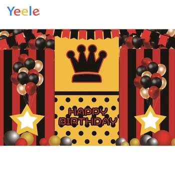 

Baby Birthday Tiny Crown Balloon Polka Dot Star Photography Vinyl Backdrop Personalized Photographic Background For Photo Studio