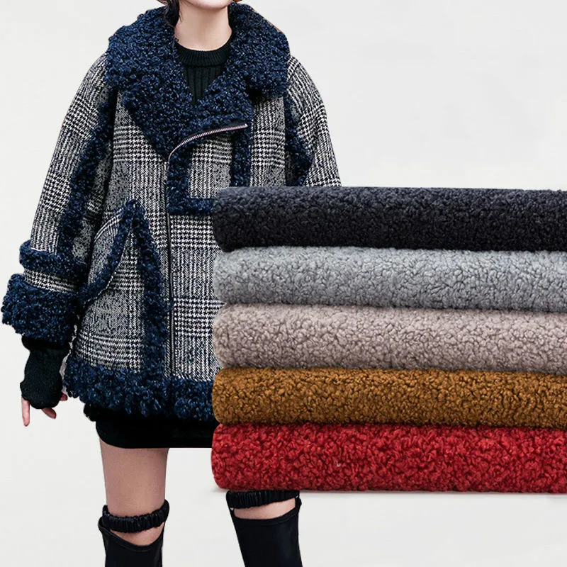 Faux Fur SHERPA FLEECE Sheepskin Fabric Material CASHMERE GREY