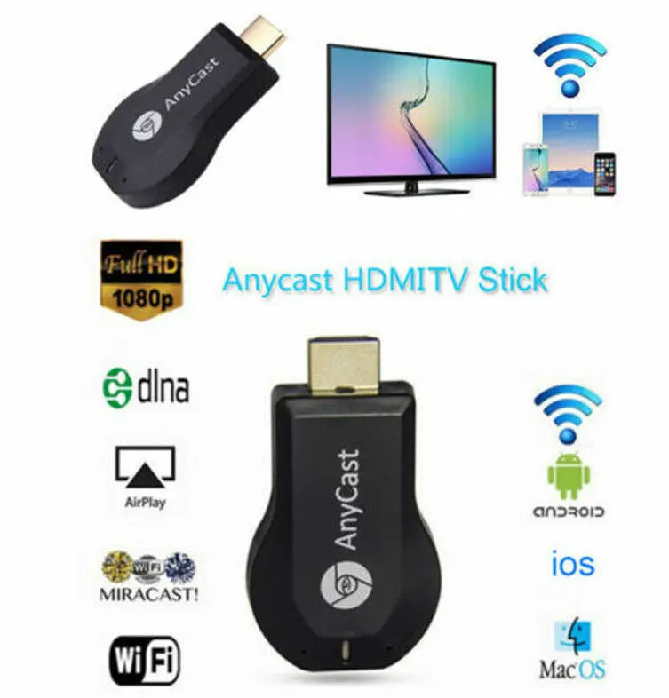 Wi-Fi дисплей приемник AnyCast M2 Plus ключ Airplay Miracast HDMI tv DLNA 1080P