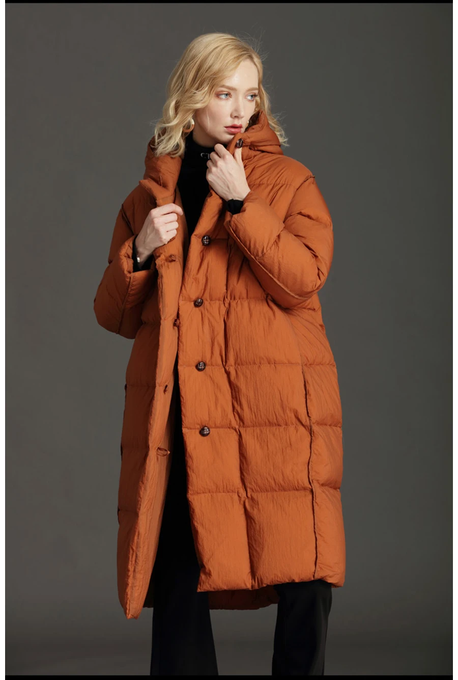 

2019 brand elegant winter jacket for women fluffy duck down coat with long hood for women womens coat
