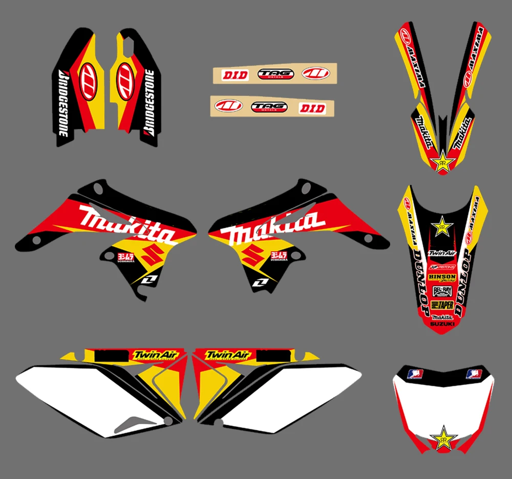 0045 новая команда графики и фоны наклейки Наборы наклеек для Suzuki RMZ250 2010 2011 2012 |