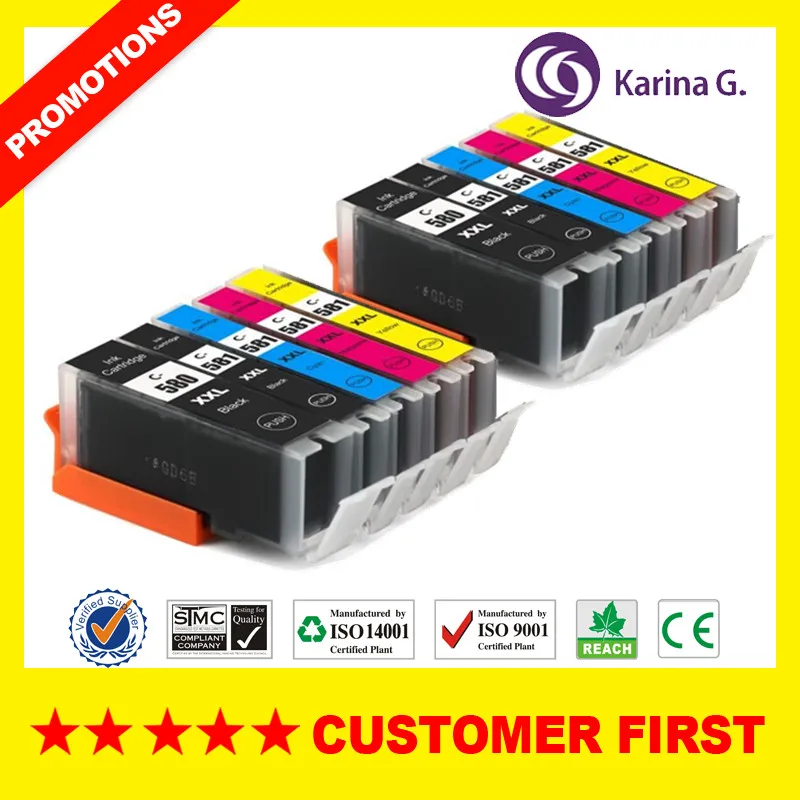 Совместим с Canon PGI-580 CLI-581 PGI580 CLI581 чернильных картриджей для Canon PIXMA TR7550 TR8550 TS6150 TS6151 TS8150