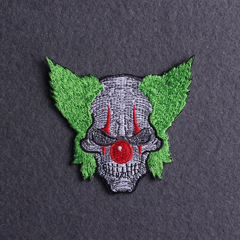 

punk/joker Patch Embroidered Patches For Clothing Skull Patch Iron On Patches For Clothes skeleton Stickers On Clothes applique