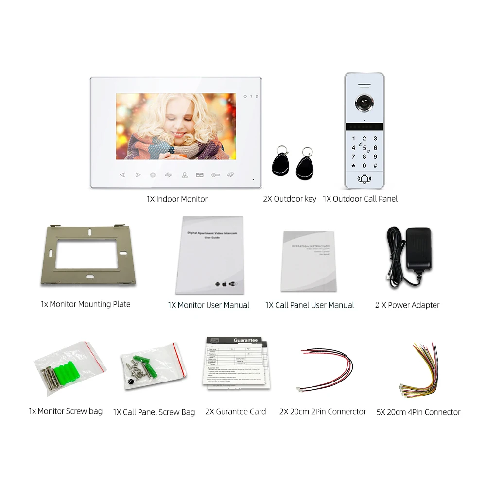 Doornanny WiFi Wireless Video Intercom System For Home Apartment Password Card Access Video Doorbell Doorphone Unlock AHD960P