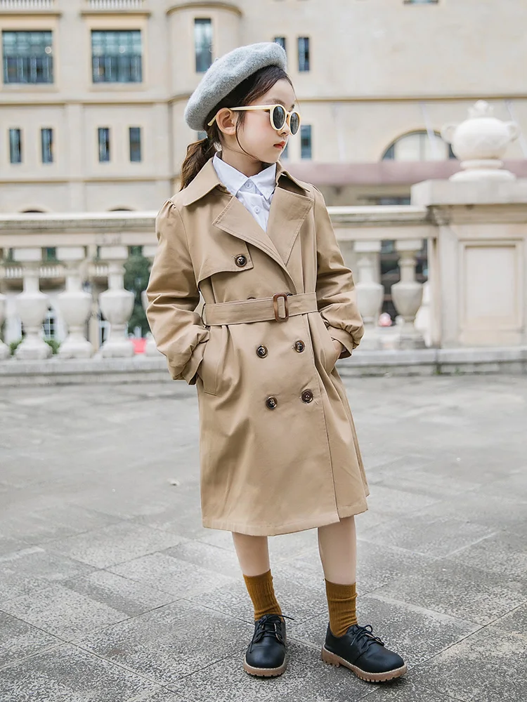 

2019 Autumn Children Outerwear Trench Coat Girl Jackets/ Windbreaker Coats Fashion Teenage Girls Jackets And Coats 9 10 12 14 15