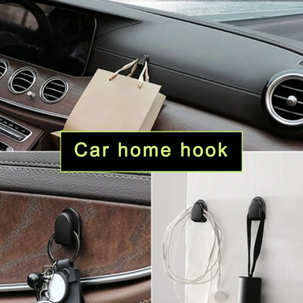 Car Hook Organizer Storage For USB Cable Headphone Key Storage Self Adhesive Wall Hook Hanger Auto Fastener Clip