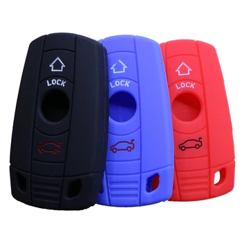

3 Buttons Silicone Car Key Cover Case Key protect Shell For BMW 1 3 5 6 Series E60 E70 E87 E90 E91 E92 E60 M3 M5 X1 X5 X6 Z4