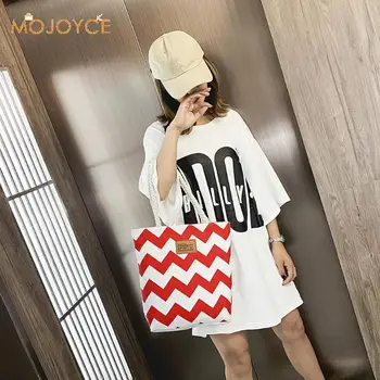 

New Beach Tote Bag Fashion Women Canvas Summer Large Capacity Striped Shoulder Bag Totes Shopping Handbag Bags Dropshipping