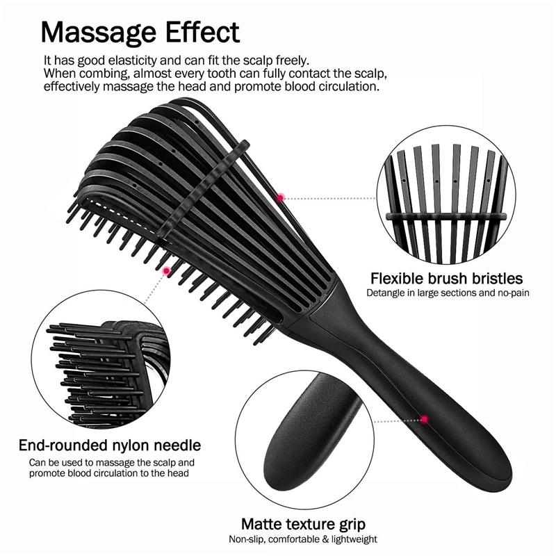 Brosse à cheveux démêlante, peigne de Massage pour cheveux mouillés, brosse  démêlante pour cheveux ondulés/bouclés humides/secs/huileux/épais, 1 pièce, Mode en ligne