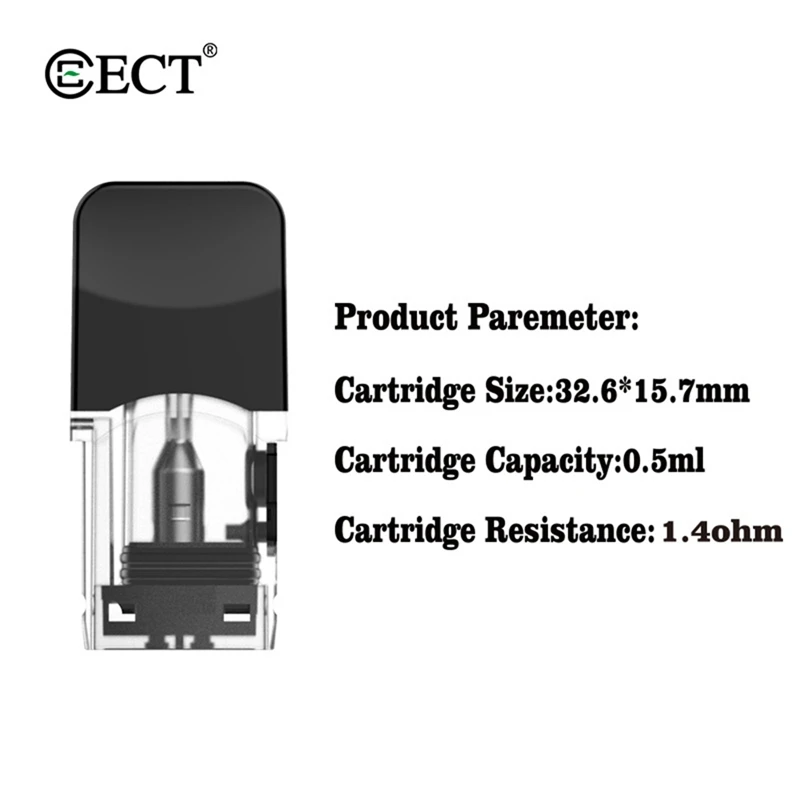 

4pcs/pack ECT Robin Pod Cartridge For Juul For Electronic Cigarette Kit Vape 0.5ml Capacity 1.3/1.4ohm