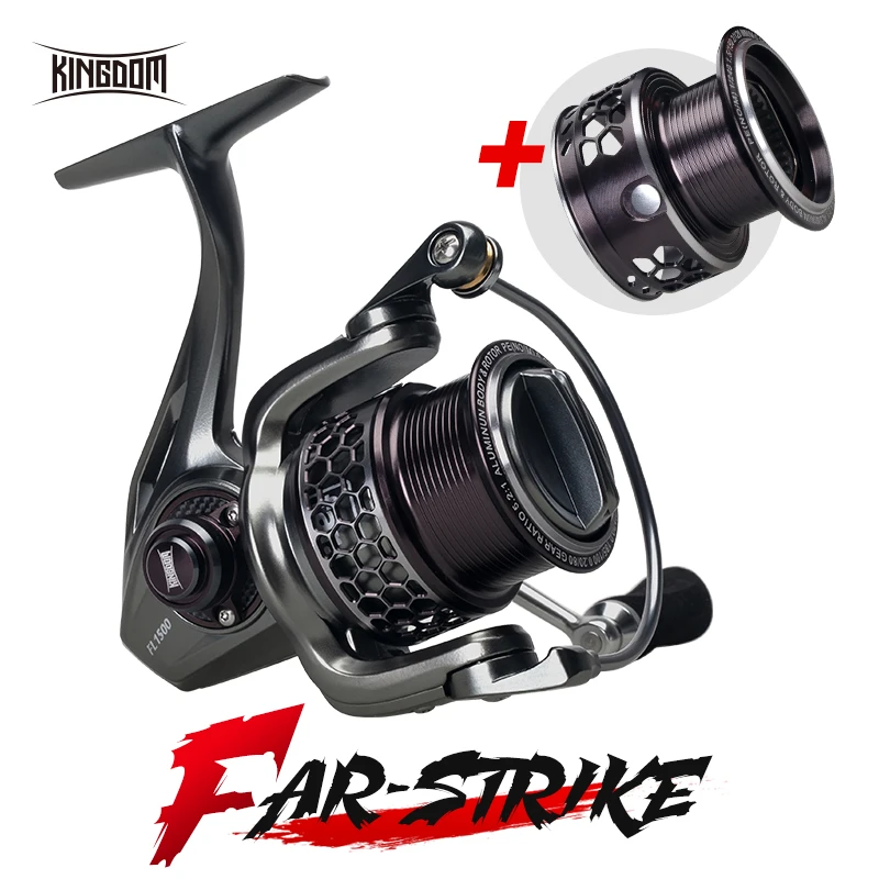 Kingdom New FAR STRIKE II Spinning Fishing Reel Two Spools 11+1BB 5.21 All-metal Spinning Fishing Reels FIR FL1500 FL2000 FL3000