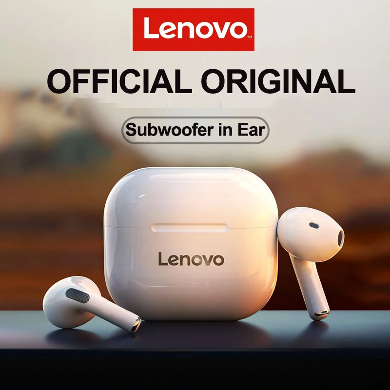 Lenovo-auricular inalámbrico LP40 TWS, Original, con Bluetooth 5,0, estéreo Dual, reducción de ruido, bajo, Control táctil, modo de reposo Larga, 300mAH