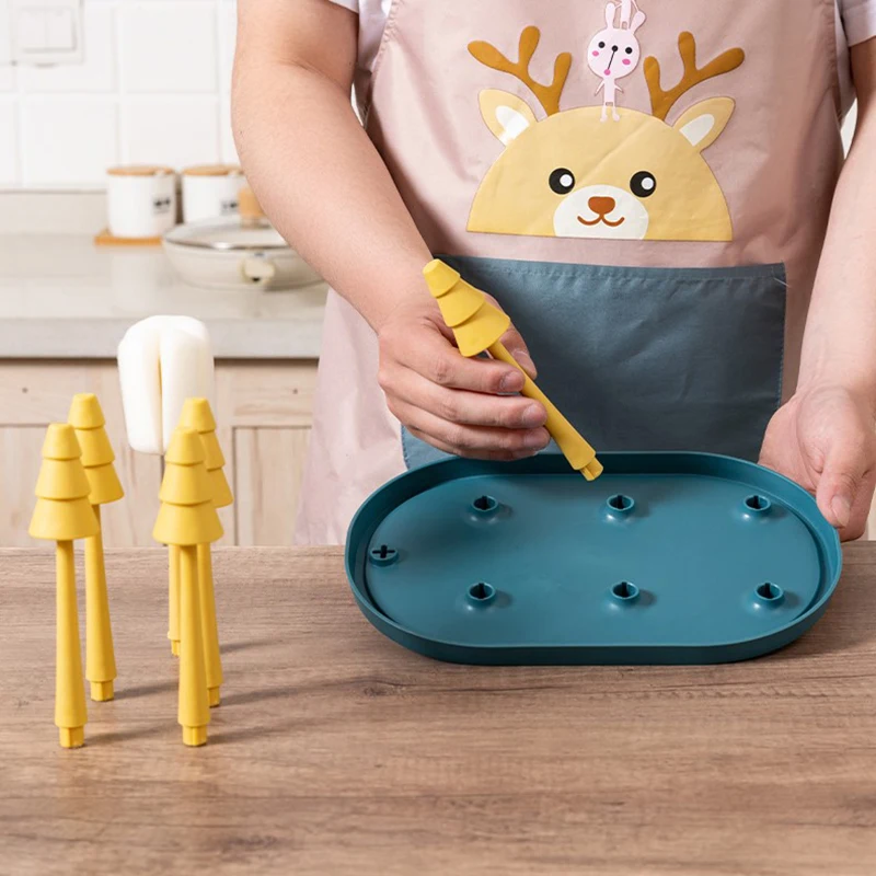 Baby Feeding Bottle Holder Drying Racks for Toddler Infant Pacifier Milk Bottle Drying Shelf with Babies Feeding Brushes