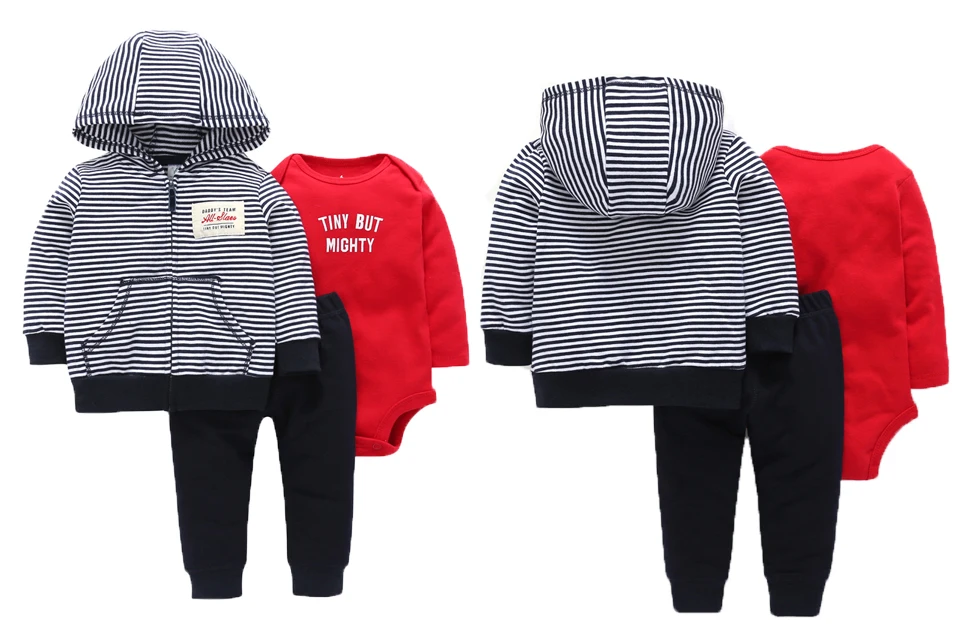 Bebes/комплект одежды для маленьких мальчиков; хлопковый комбинезон с капюшоном и длинными рукавами; комплект из 3 предметов; Одежда для новорожденных девочек