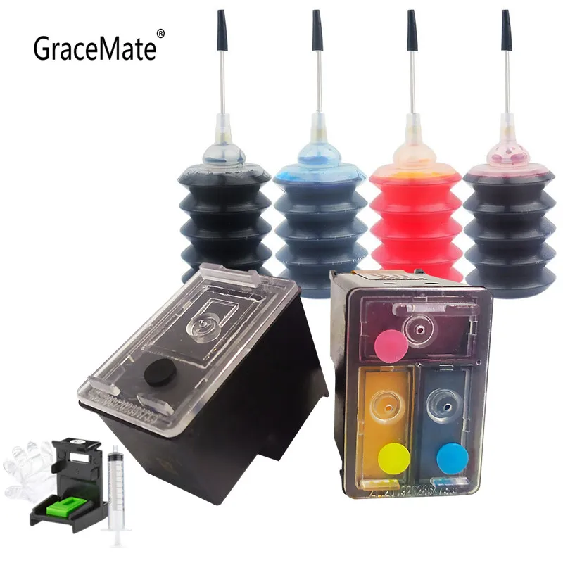 GraceMate Reemplazo de cartucho recargable para impresora Hp, Cartucho  rellenable 350 351XL para Hp 350 351 D4200 C4480 C4580 C4380 C4400 C4580  C5280 C5200 C5240|ink cartridge|refillable ink cartridgesreplacement  cartridge - AliExpress