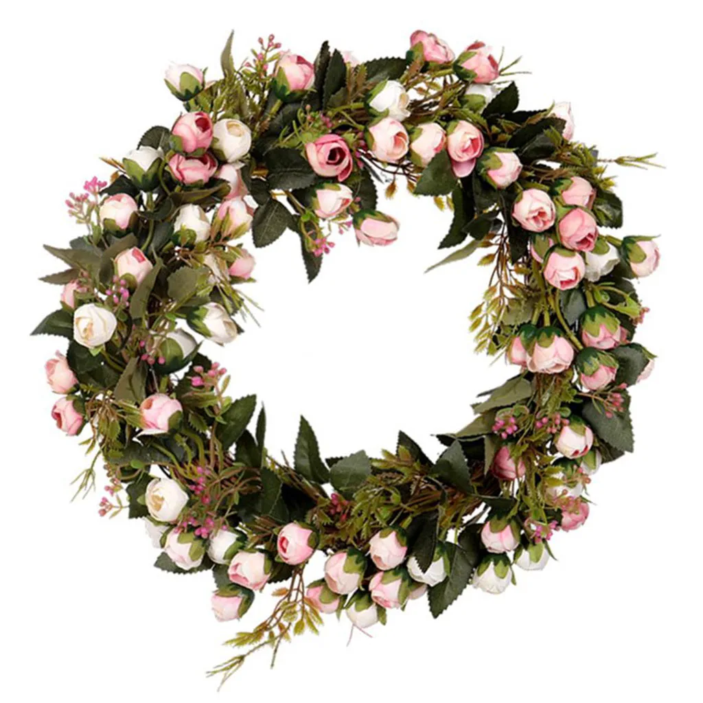 Artificial Floral Door Wreath, Outer Diameter - Home Wedding Party Decor