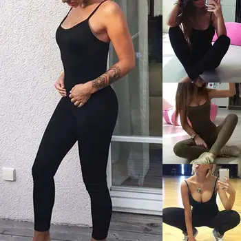 

Lady Sexy Solid Color Slim Backless Sports Fitness Leggings Strap Jumpsuit Pants Suitable for sports fitness gym yoga gifts