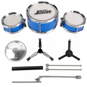 

3-Piece Kids Drum Set Children Junior Drums Kit Simulation Jazz Drums Percussion Musical Instrument Wisdom Development Toys
